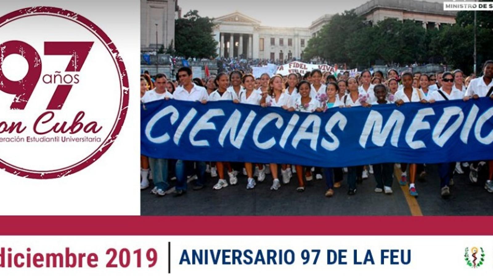 Ministro de Salud felicita a los estudiantes universitarios en el 97 Aniversario de la FEU